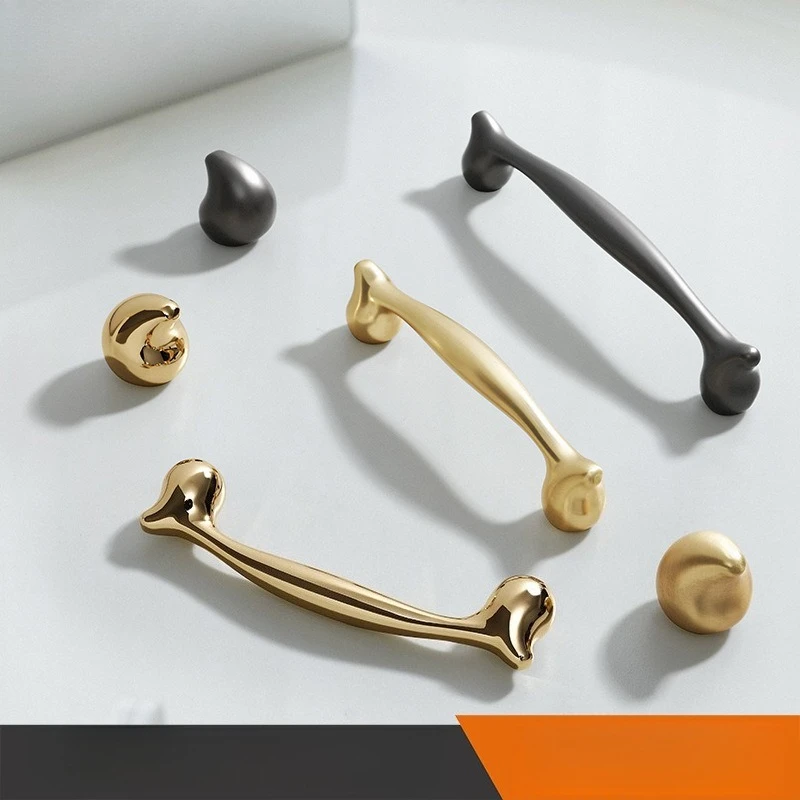 

Modern Minimalist Golden Cabinet Handle Extended Length Drawer Pulls for Wardrobe Luxury Single Hole