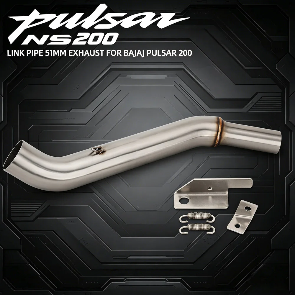 

Motorcycle Exhaust Kit 51MM Interface Adapter Pipe Escape Middle Line Pipe For Bajaj NS200 RS200 Pulsar 160 NS160 Dominar 400