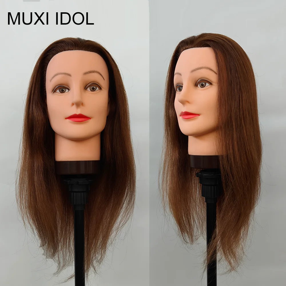 Mannequin Heads 100% Human Hair For Hairdresser Dummy Doll Heads For Practice Hairstyles Hairdressing Can Be Dye Bleach Perm Etc