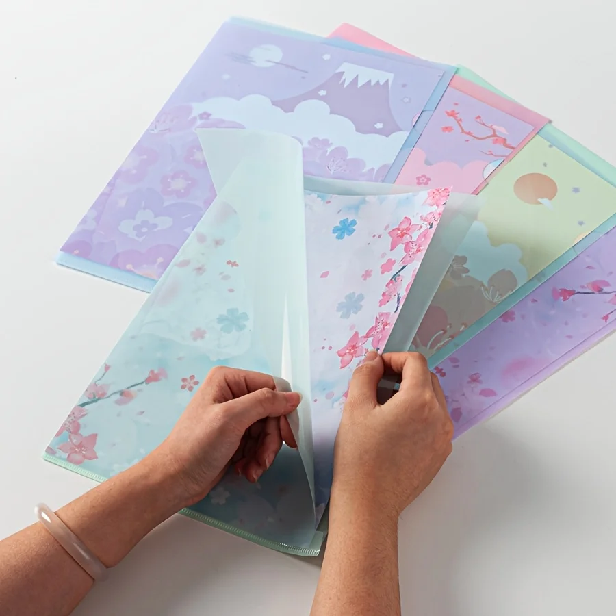 30 قطعة حافظة واقية من المجلد الشفاف المتين على شكل حرف L عالية الجودة، مادة PP بسيطة مقاومة للماء، مناسبة للمدرسة