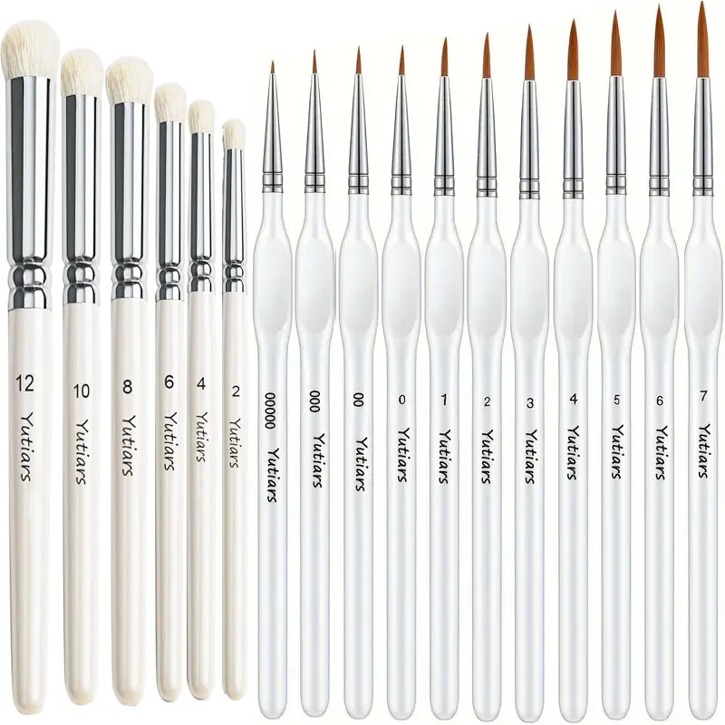 

3/6/11/17Pcs Micro Detail Drybrush Paint Brush Set Wood Handle for Miniature Painting Enamel DND Warhammer 40K Fantasy Figurines