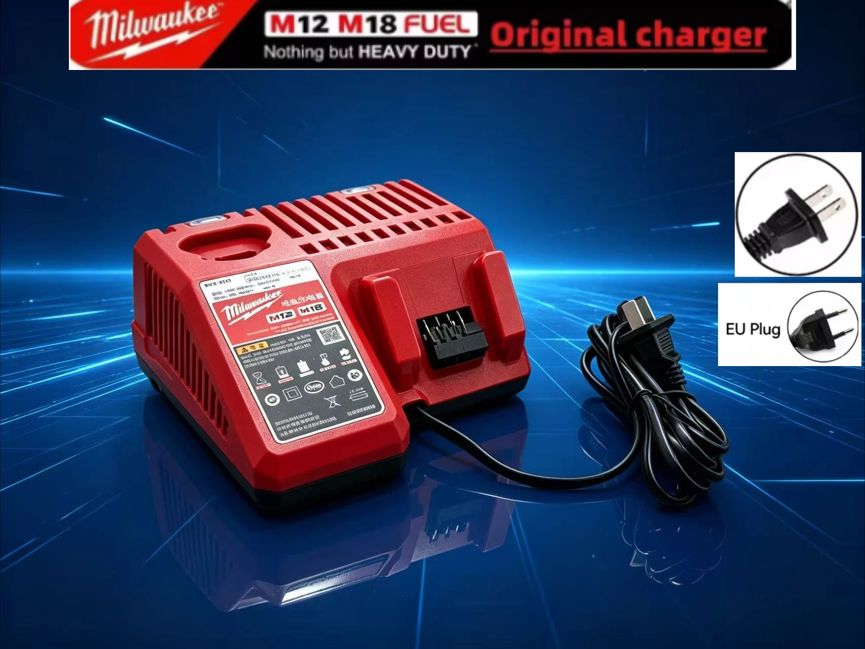 

Milwaukee Safe Battery Charger For M12 M18 Series 10.8V-18V Li-ion Battery Quick Charging Tool Accessory