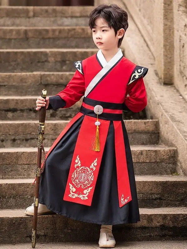 

Perfprmace Hanfu Boys' Autumn New Ancient Clothing Girls' Tang Suits Chinese Style Costume Cosplay Costume