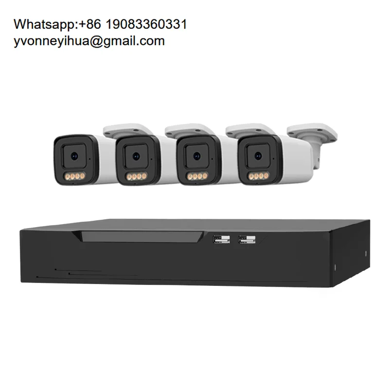 

VeeZoom Full HD 5MP 4-Channel POE CCTV Camera System Full Color Night Vision Wide Angle Motion Detection Two-Way Audio H.265