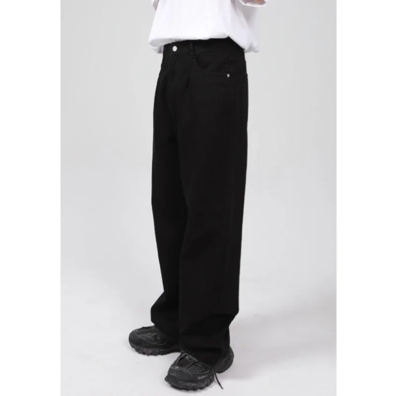 Four season new product Korean version simple basic straight leg casual jeans for men