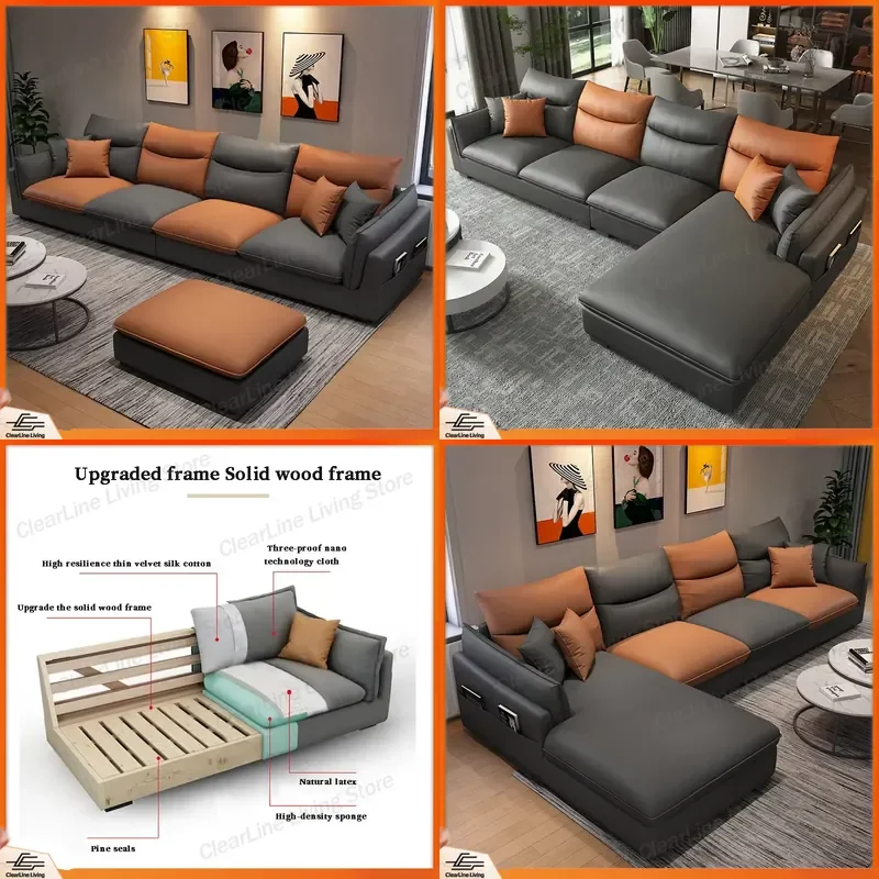 Nordic Modern Fabric Sofa Lightweight Luxury Detachable Washable Living Room Furniture for Home Decor