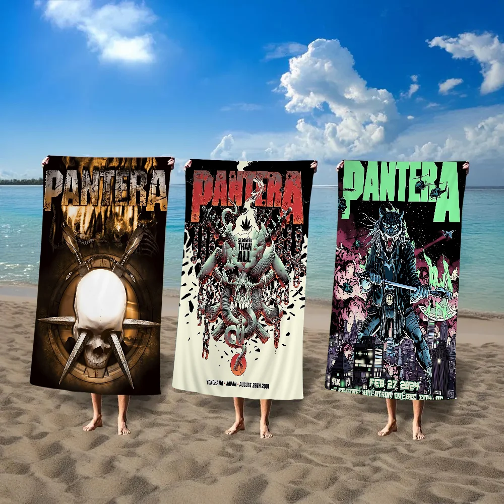 

P-Pantera F-Far B-Beyond D-Driven Beach Towel Colorful Bath Towels For Girl Microfiber Quick Dry Custom Sand Free Beach Yoga Spa