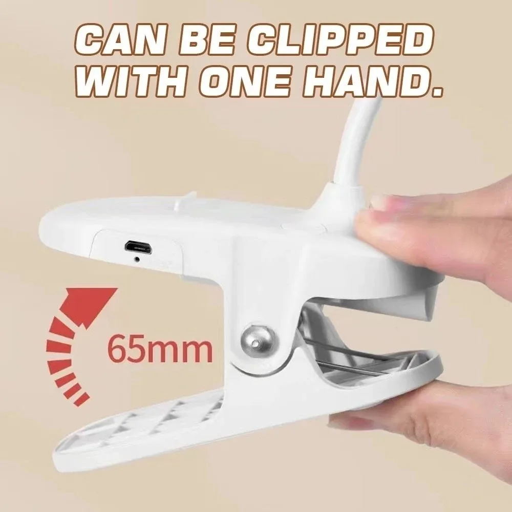 Lámpara de escritorio con abrazadera LED de 3 colores, protección ocular con atenuación táctil, luces LED con Clip para libros, abrazadera Flexible de bajo consumo, luz nocturna