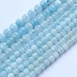 A+ Natural Blue Aquamarine Loose Gemstone Beads for Jewelry Making Bracelet Necklace DIY Stone Beads Accessories