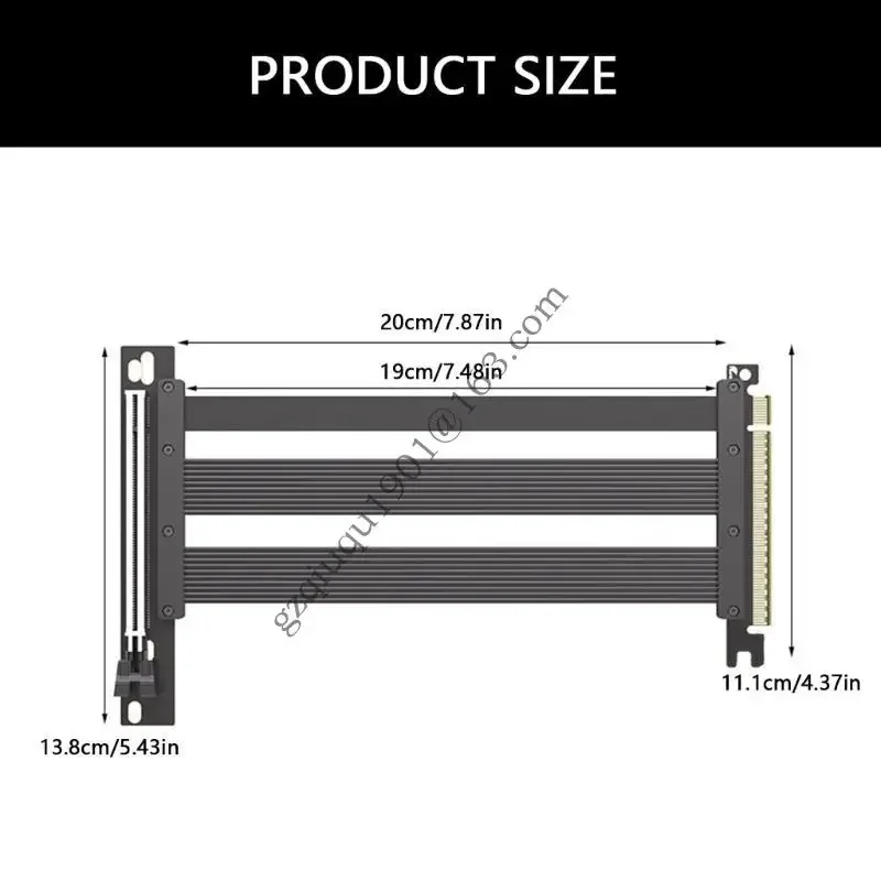 

PCIE5.0 X16 Risers Cable for Graphics, Highly Speed Flexible GPU Extender Risers Cable Extension 90Degree 64GB/s H05A