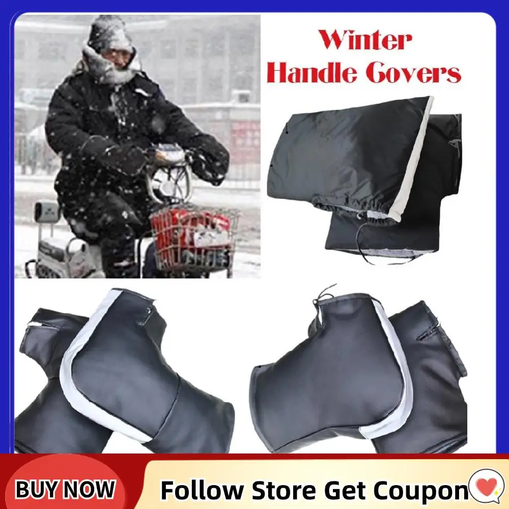 Motorcycle Handlebar Cover Winter Battery Car Windshield And Waterproof Gloves Windproof Warm Handle Thickened Reflective Strips