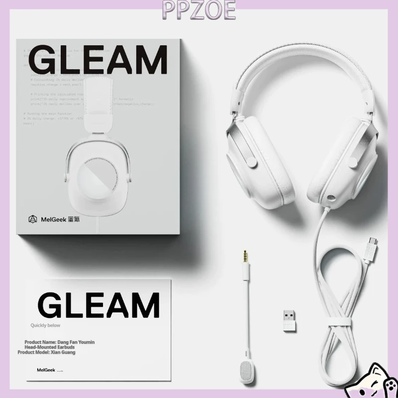 MelGeek Gleam Wired Over-ear Gaming Headset,7.1 Virtual Surround Sound,Detachable Noise Cancelling Mic,FPS PC Gaming Headphone