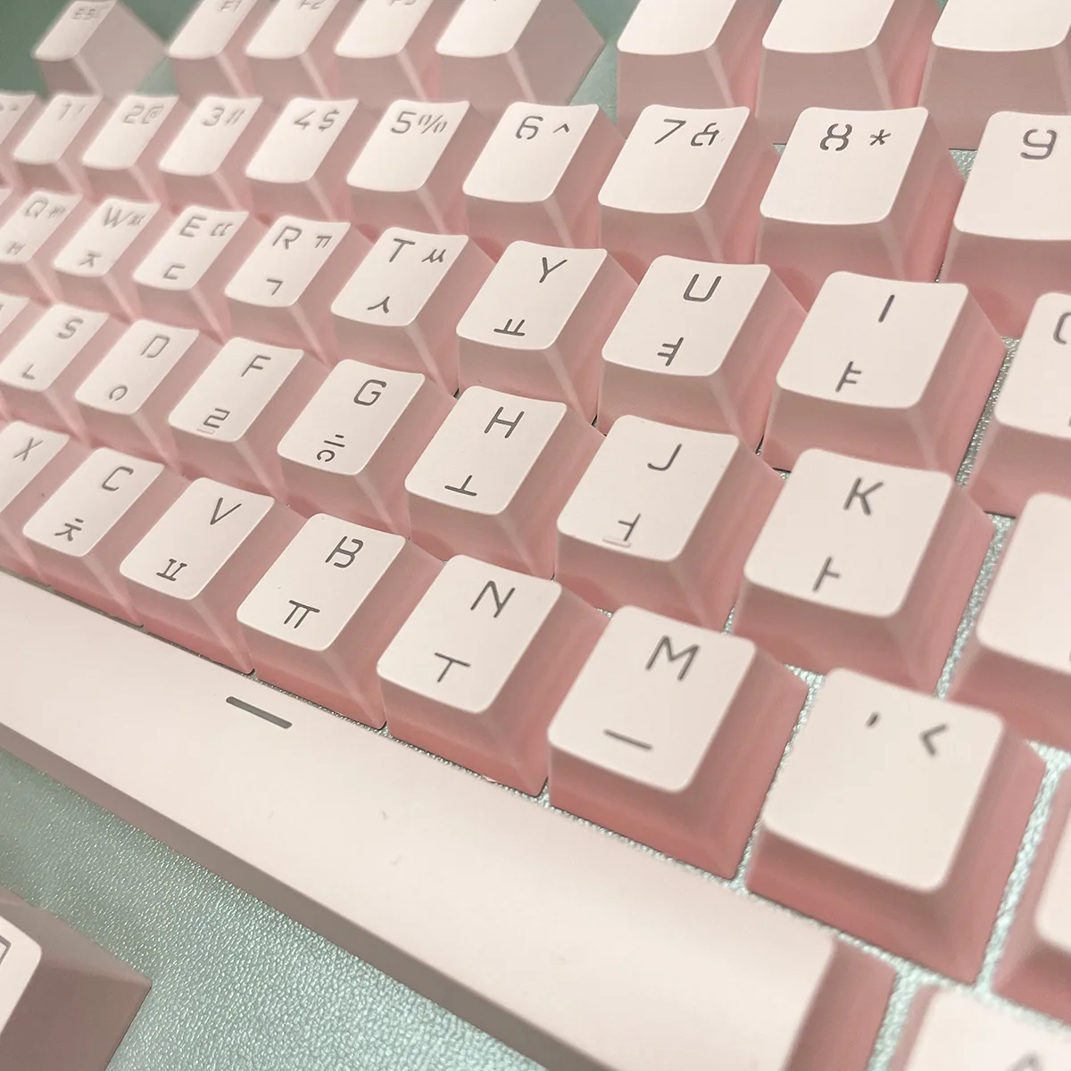 Korean Keycaps Set for Mechanical Keyboard Transparent Black White Key Cap Set for Mechanical Keyboards 68 75 80 95 108 view 6