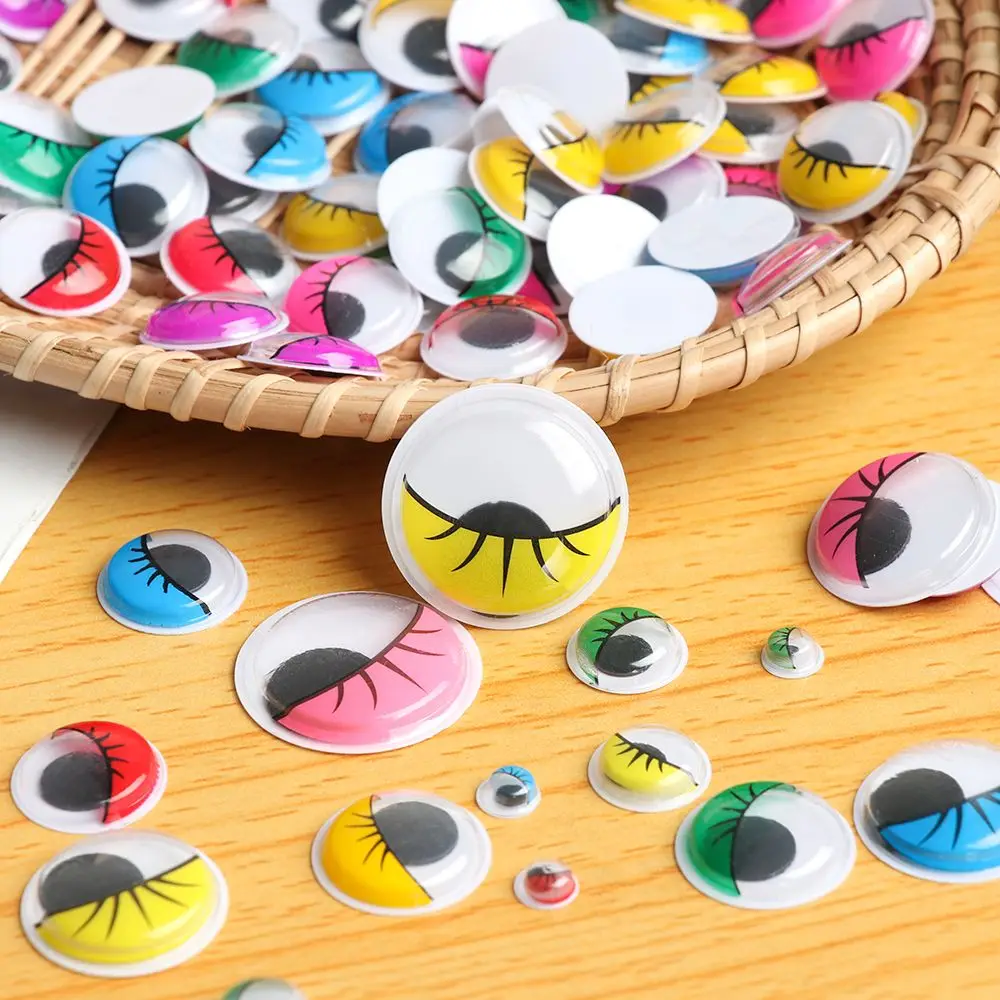 Colorful Wiggle Eye Round Moving Wiggly Googly Eyes 6/8/10mm for Toy Garment Eyes Dolls Parts DIY Crafts Accessories