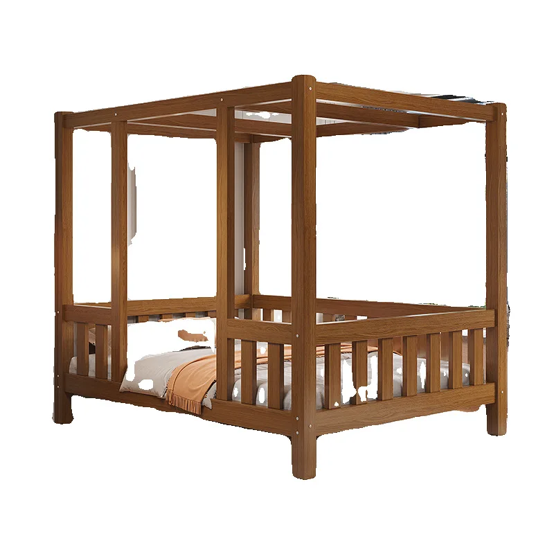 

Двуспальная кровать из массива дерева, простая кровать-качалка для дома, новая китайская кровать-платформа.