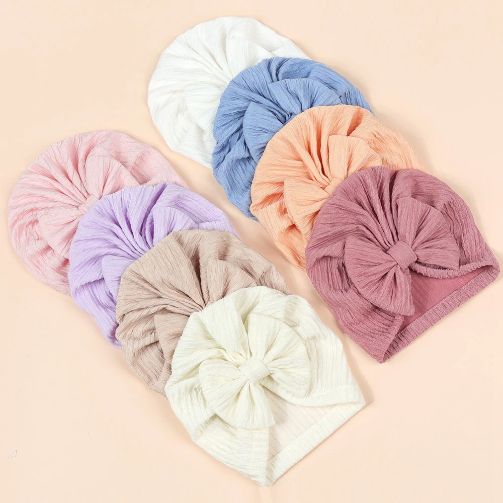 Nuovo 1 pz Bowknot bambino turbante cappello neonato Beanie Caps bambini ragazze copricapo neonato bambino doccia cappelli regali di compleanno puntelli fotografici