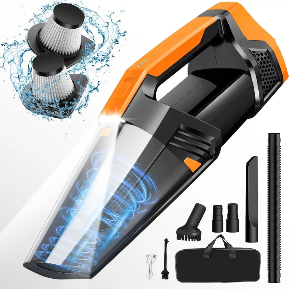 

Handheld Vacuum Cordless Car Vacuum Portable with LED Light, High Power Suction, Lightweight Rechargeable Hand Vacuum, Hand Held