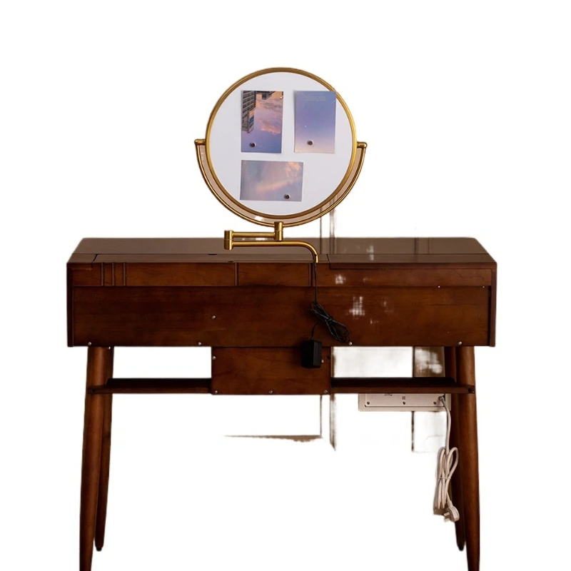 

Dresser desk two-in-one bedroom all s olid wood small apartme nt medium antique wal nut