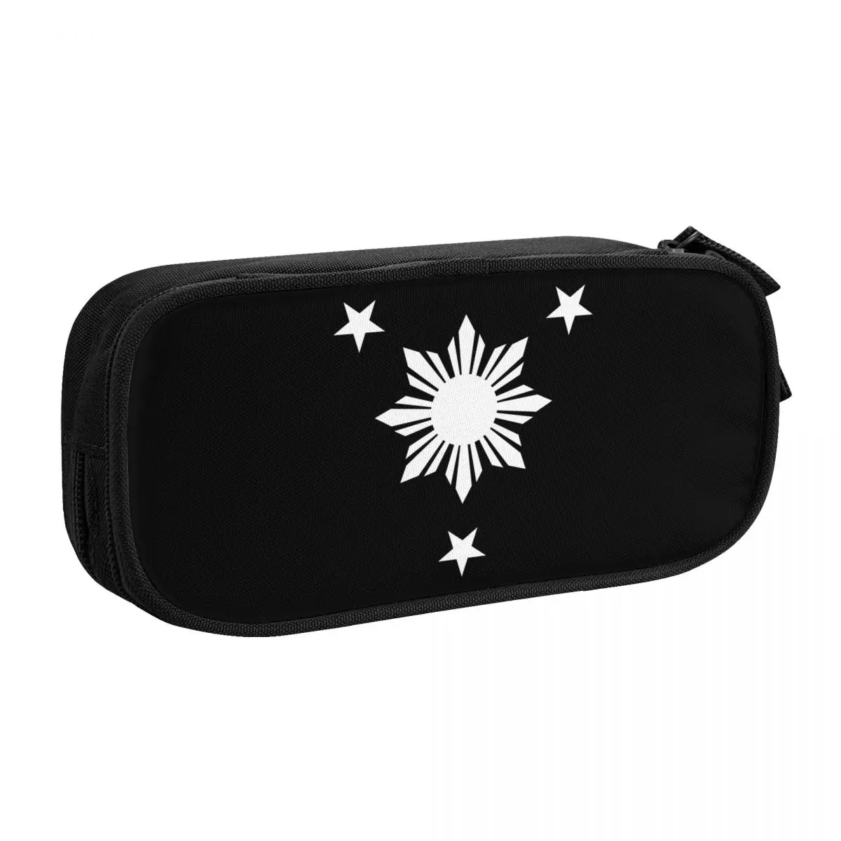 Kawaii Custom 3 Stars And A Sun Philippines Flag Pencil Case for Girls Boys Large Storage Pen Bag Box Stationery