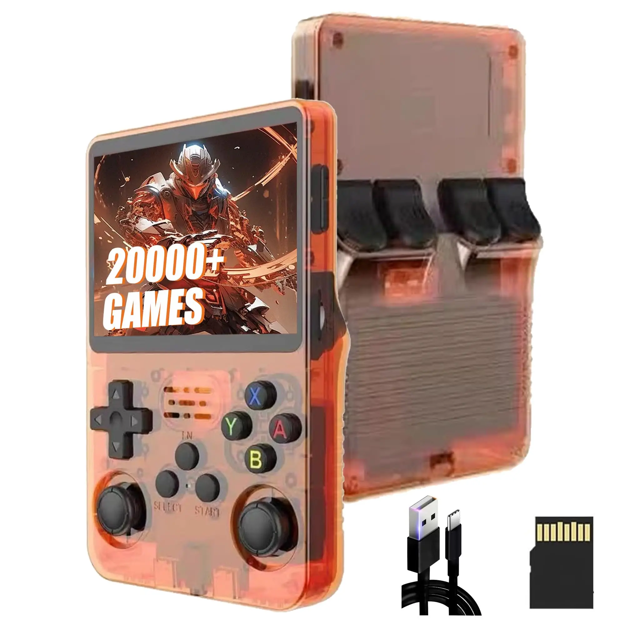 Console de jeu portable rétro R36S, console rétro avec plus de 20000 jeux intégrés, écran IPS de 3,5 pouces, 3500 mAh, système Arkos, pour enfants et adultes