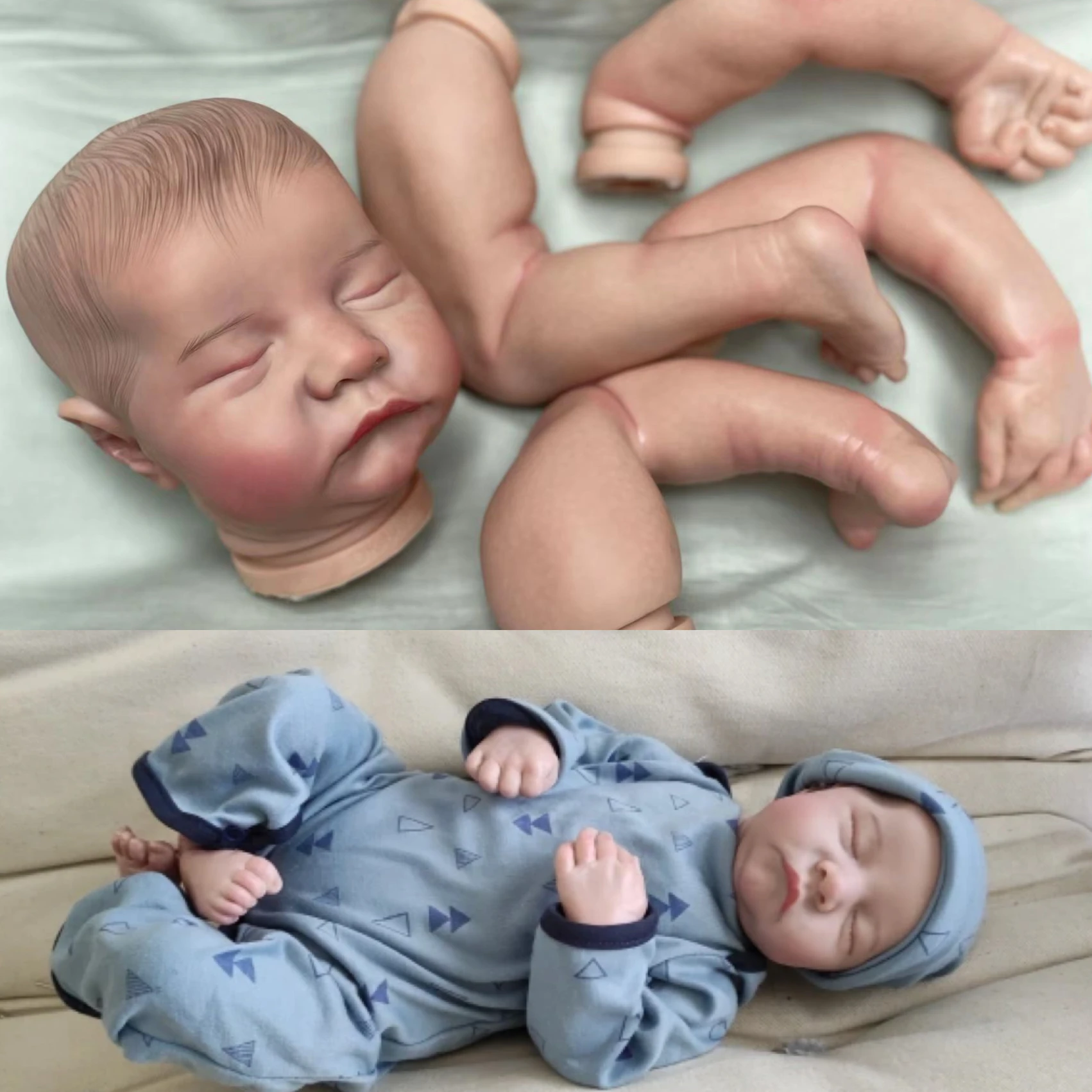 19 Inch Levi or Loulou Reborn doll Kit bebe Reborn sin pin Handmade Painted Bebe kit reborn nuovi arrivi Unassembly Accessories