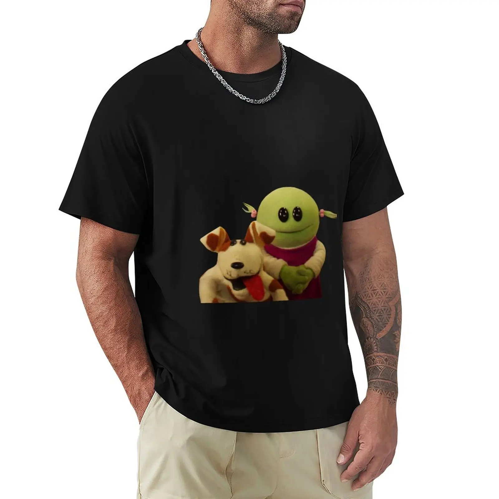 

nanalan and dog T-Shirt Retro Style Print Casual Top