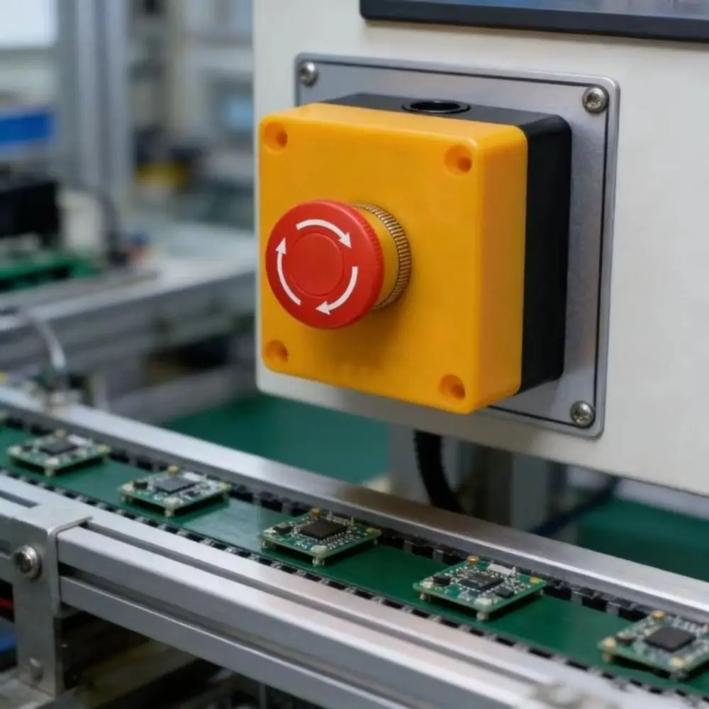 Red Sign Push Button Switch Waterproof Mushroom Cap Emergency Stop Button Switch Box Lockable Emergency Stop Button