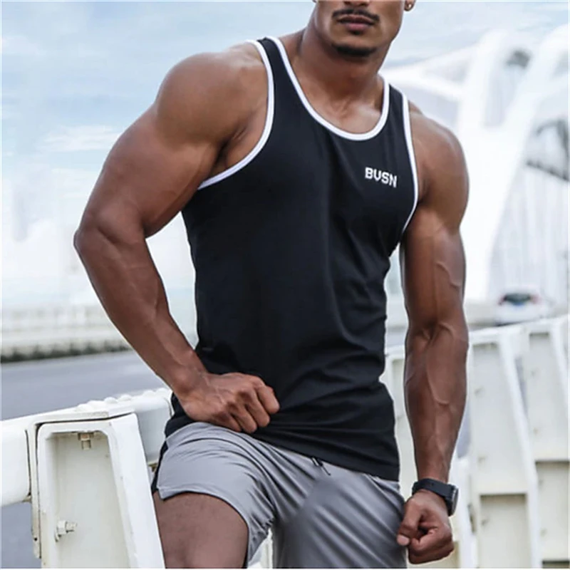

Summer Daily Trend Men's Tank Tops Outdoor Sports Running Fitness Mens Sleeveless T-shirt Leisure Fashion Breathable Men Vests