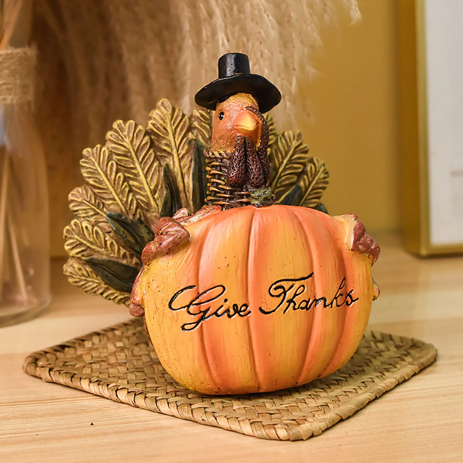 

Thanksgiving Pumpkin Turkey Statue Christmas Decorations Halloween Pumpkin Harvest Festival Decoration Thanksgiving Turkey Resin