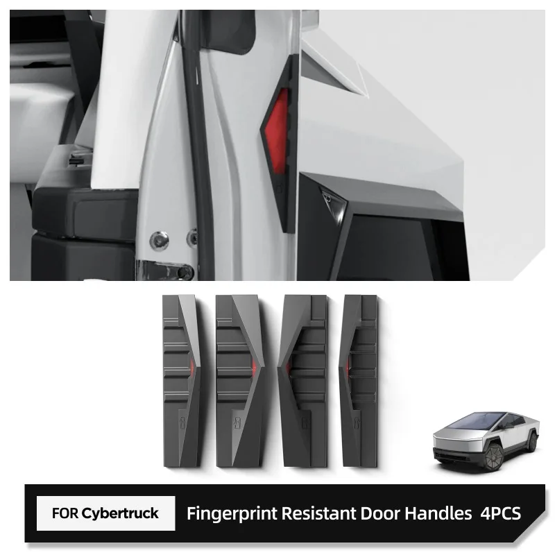 Silicone Door Close Handle Cover For Tesla Cybertruck 2024-2026 Anti Fingerprint Protective Car Interior Accessories 4Pcs