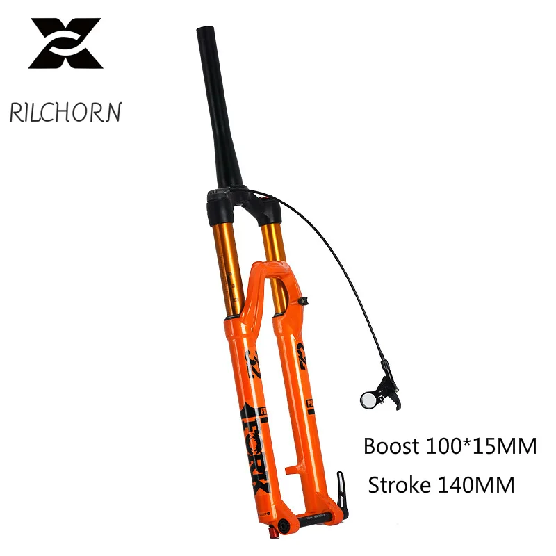 RILCHORN MTB Bike Fork 32 Bicycle Supension Air Fork 27.5/29ich Damping Rebound Rockshox Shoulder/Remote Control Tapered Tube