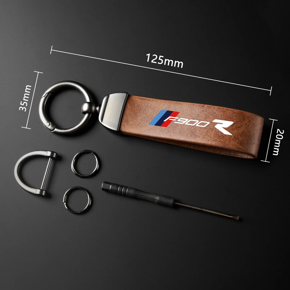 High-Grade Leather Motorcycle Keychain Holder Keyring For BMW F900R F900 R F 900R Accessories