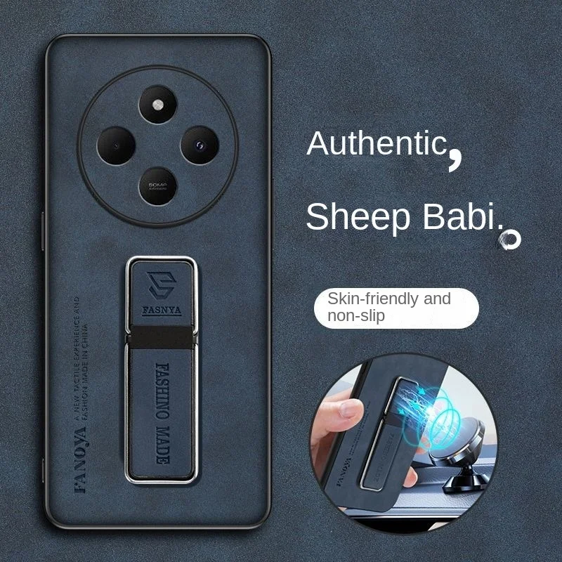 

For Xiaomi Poco C75 4G 15 x6 F7 Ultra x7 pro Case Magnetic Holder Shockproof Shell Sheep skin Silicone Cover redmi A5 14c Case