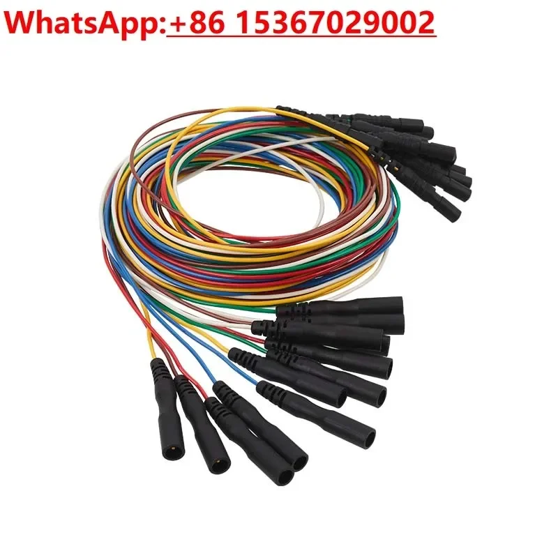 12PCS  EEG extension wire, EMG disc electrode conversion wire, male and female heads can be plugged into a universal interface