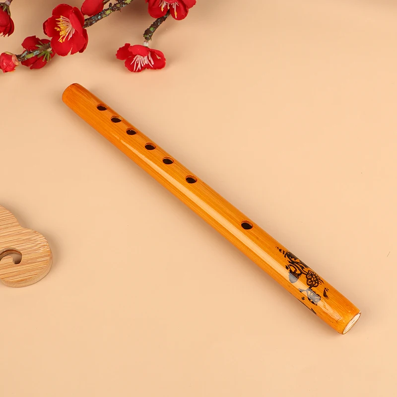 1PC Chinese Traditional 6 Holes Bamboo Flute Vertical Flute Clarinet Student Musical Instrument Wooden Color