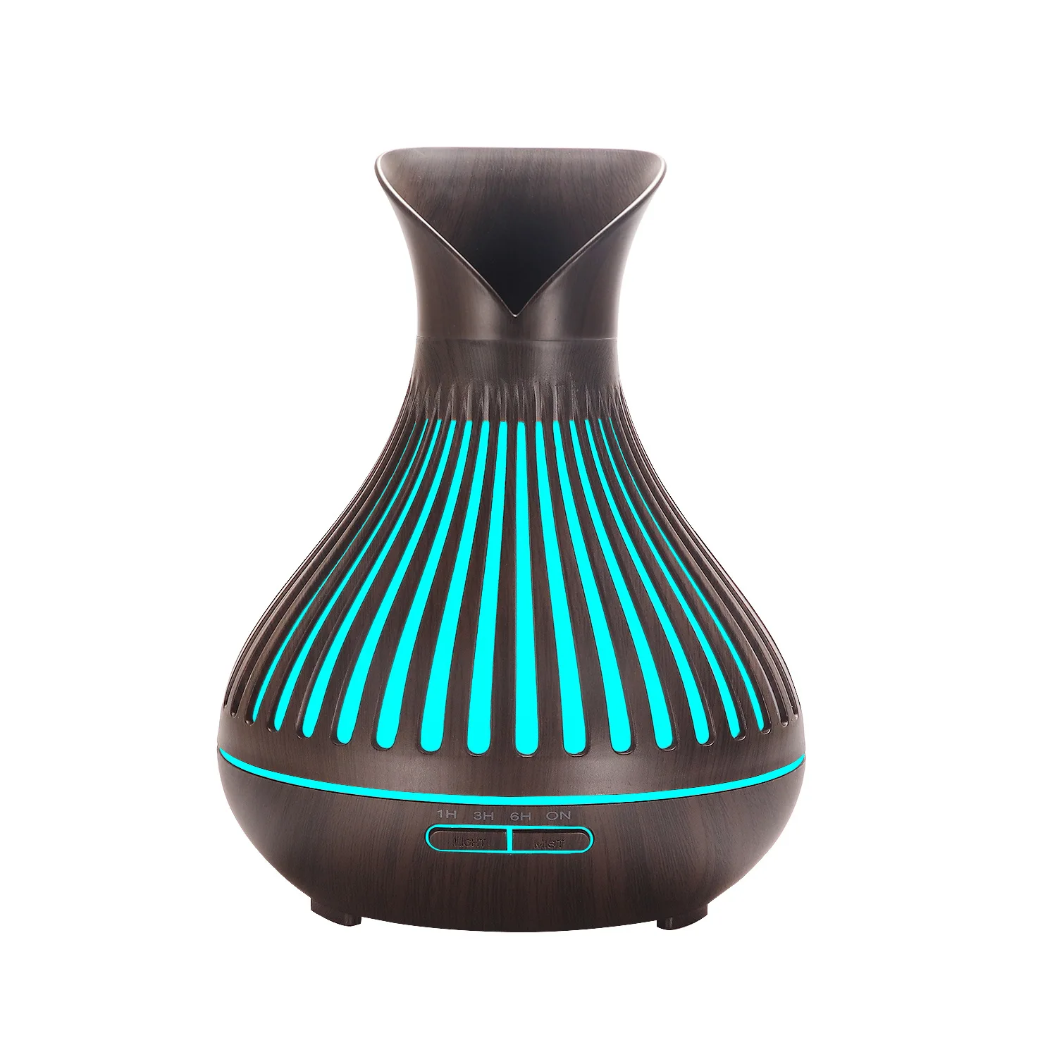 500ml Wood Color USB Aroma Diffuser, Essential Oil Diffuser with 7 Color LED Lights & Remote Control, USB Powered Air Humidifier