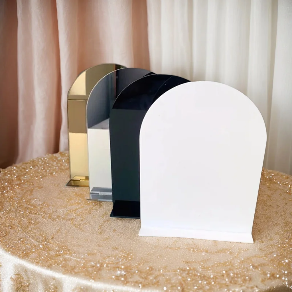 

Diy Acrylic blank White Mirror Gold arch with stand arch acrylic blank sign wedding blanks for cricut wedding signs clear signs