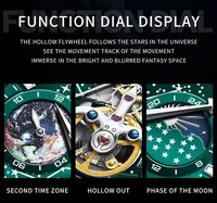OLEVS-Montre-bracelet mécanique étanche pour homme, modules de volant d'inertie, montre automatique Seton, ciel étoilé Shoous, montre d'affaires 4