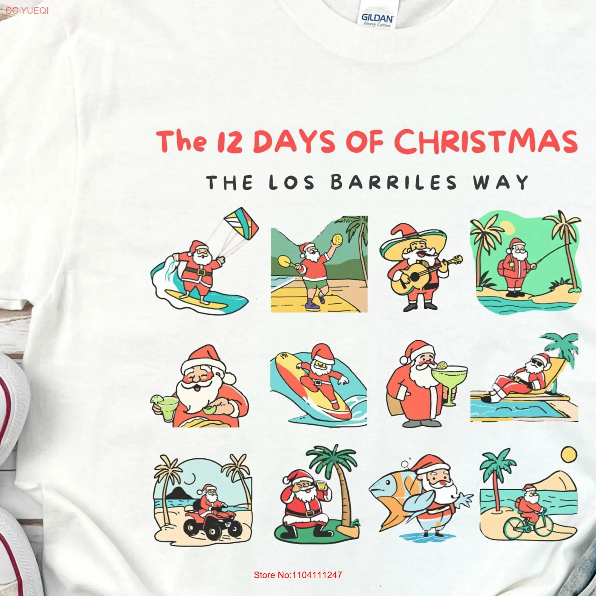 Funny 'Los Barriles Christmas' T Shirt for Family Time Beach Vacation Cotton GifT long or short sleeves