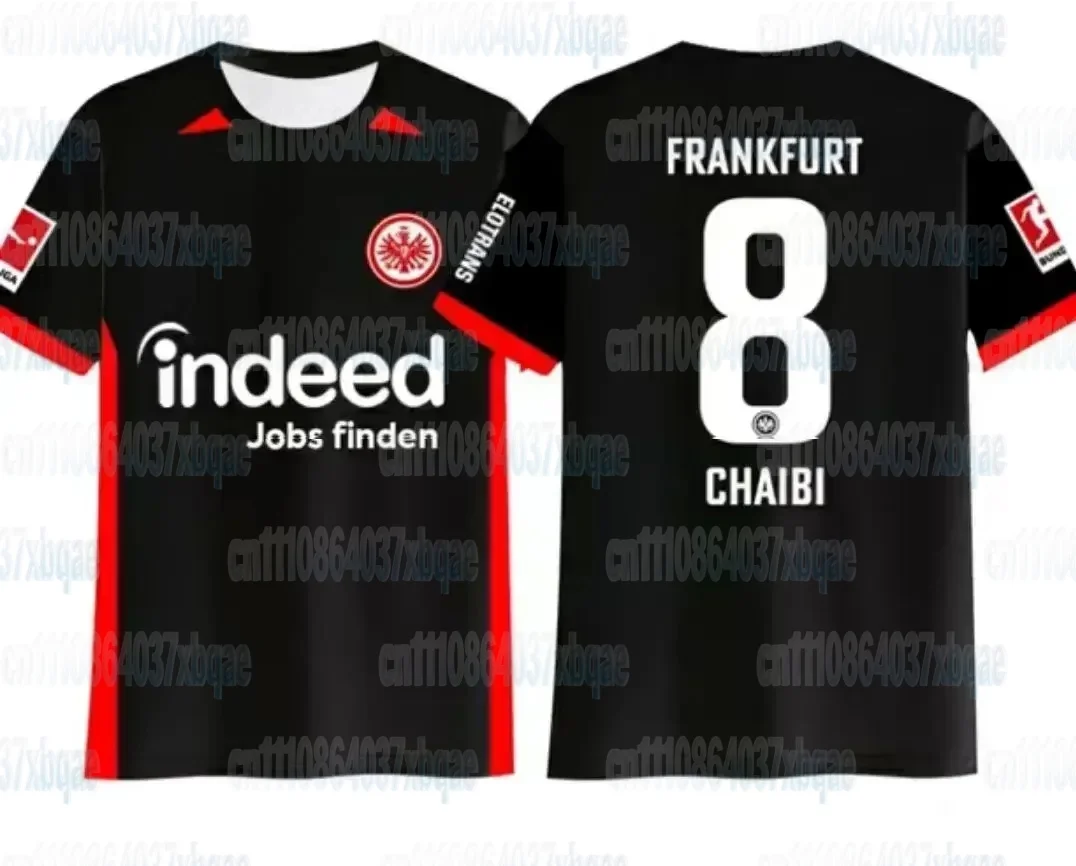 Herren-Fußballmannschafts-T-Shirt mit 3D-Frankfurter-Druck, lässiges Kurzarm-T-Shirt mit Fußballstar-Nummer, Unisex-Familienoutfit – Detail 7