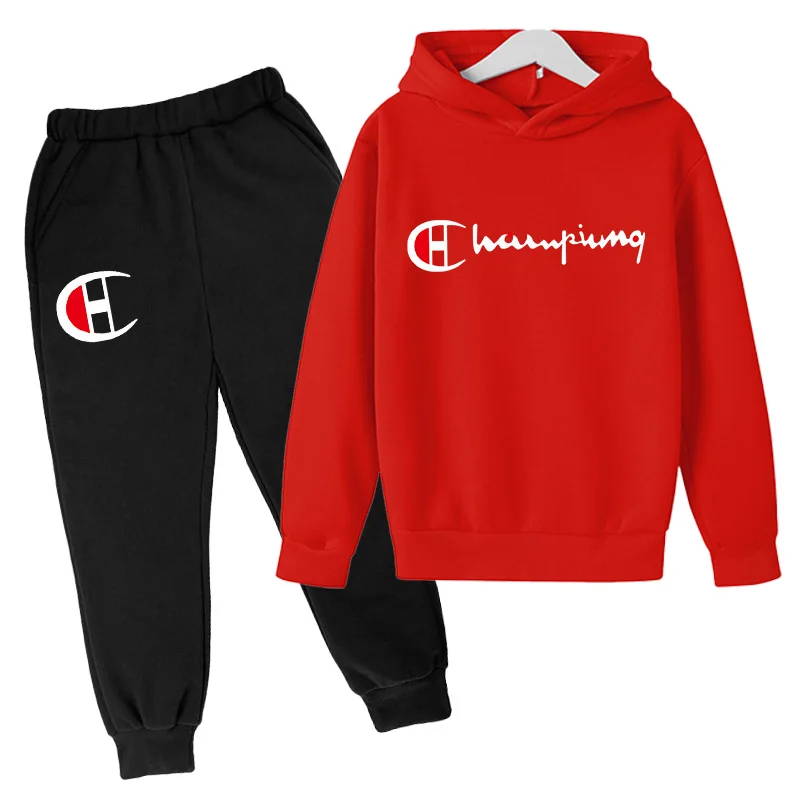 2024 Children\'s Spring and Autumn Hoodie Suit Boys Outdoor Sports Clothes Girls Jogging Hoodie + Trousers Clothing Coat