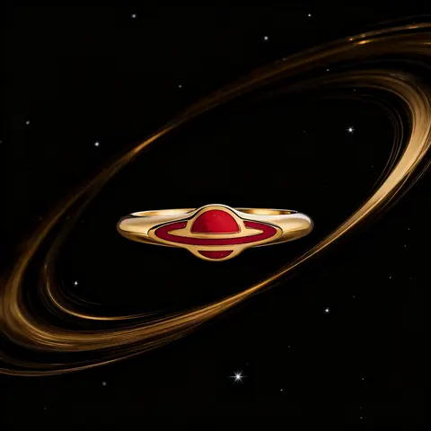 2025 Nuovo anello Saturno con vernice cotto in argento puro S925 per uomo e donna Punk