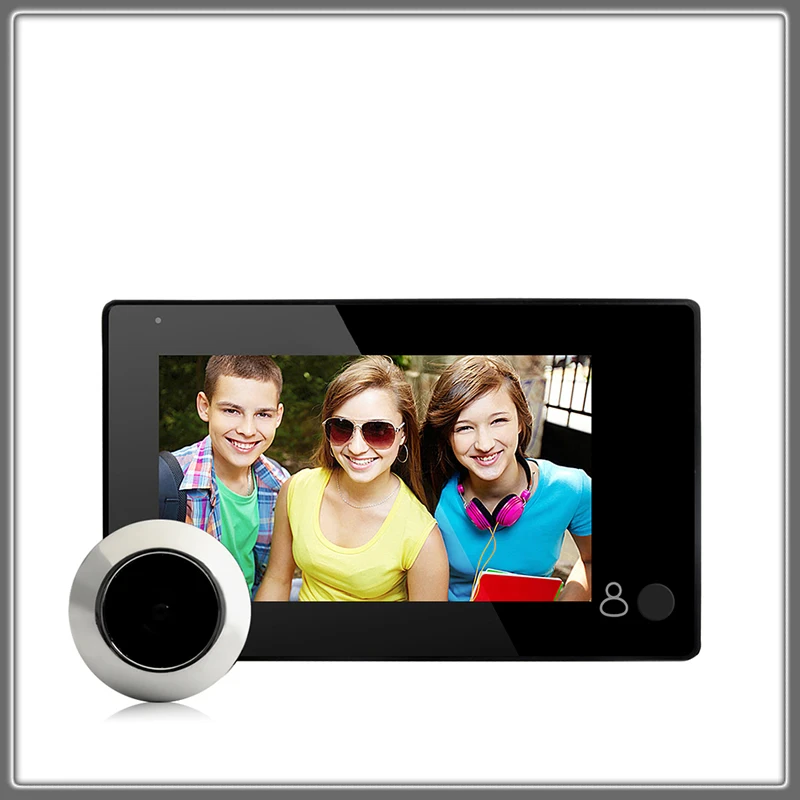 

New 1080P Peephole Door Camera 4.3 Inch Color Screen With Door Bell LED Lights Electronic Doorbell Viewer Security M4300B