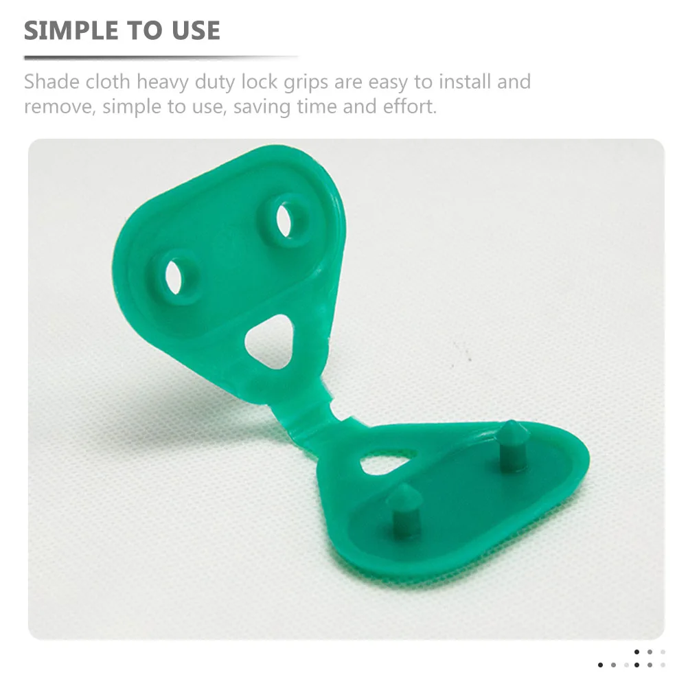 

50pcs Greenhouse Sunshade Clips Plastic Garden Hangers Heavy Duty Outdoor Shade Cloth Clips Reusable Triangle Green