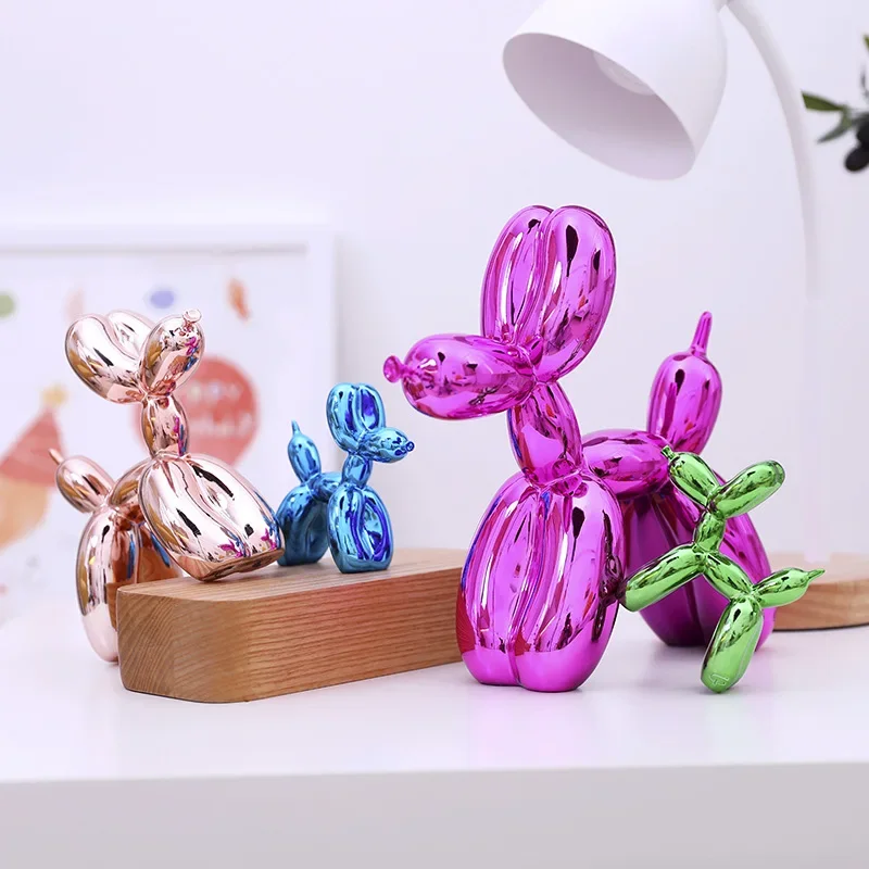 Large size 47cm Creative Chrome Resin Balloon Dog Ornament Home Decor Living Room Decoration Art Crafts Model Nordic Statue