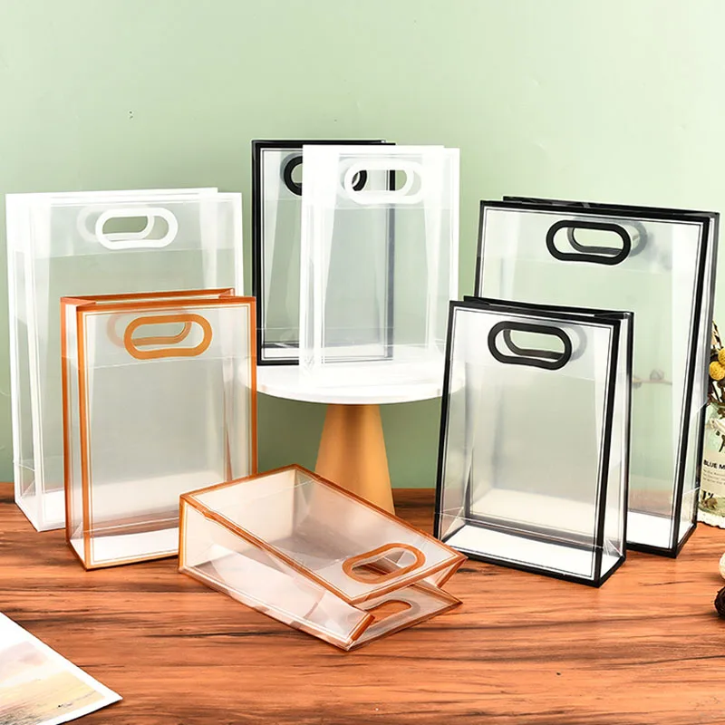 

15Pcs PP Transparent Handbag Portable Gift Bag For Wedding Birthday Baby Shower Party Favors Souvenir Cosmetics Packaging Bags