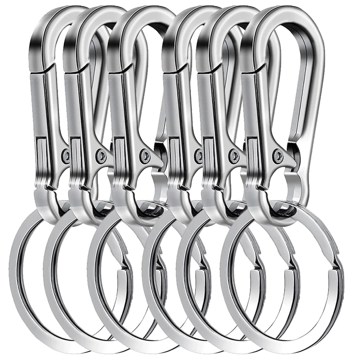 6/15/30 Piece Set Durable Metal Mountaineering Buckle Keychain Metal Keychains Come With Sturdy Clips and Car Key Hooks