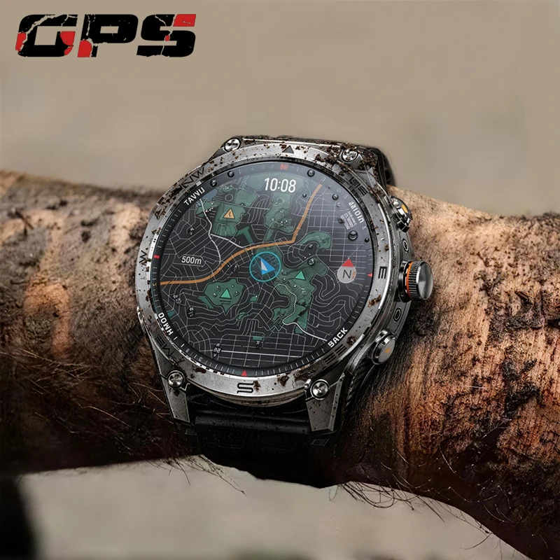 

2026 New Built-in GPS Military Smart Watch Compass Barometric Altimeter 10ATM Waterproof Sports 1000mAh Battery Smartwatches Men
