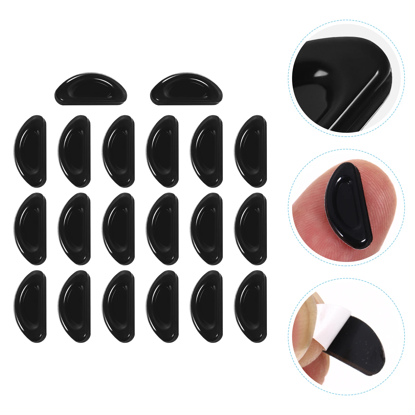 

10 Pairs Non Slip Silicone Nose Pads for Eyeglasses Sunglasses Black Self Adhesive Durable Glasses Accessories Repair Tools