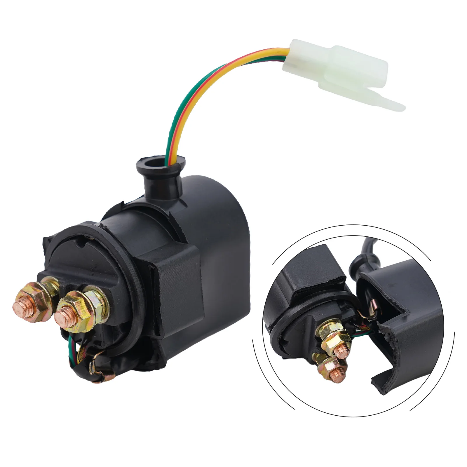 2-Pin / 2-Wire Starter Relay Solenoid Ignition Coil For GY6 50 110cc 125cc 150cc GY6 ATV Go Kart Scooter Moped 1PZ75XO90C